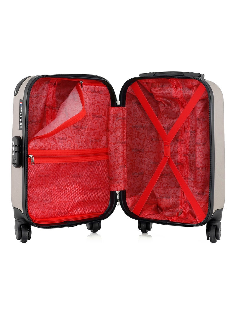 INFINITIF - Valise Cabine XXS TIRANA 46 cm 4 Roues Beige - Kiabi