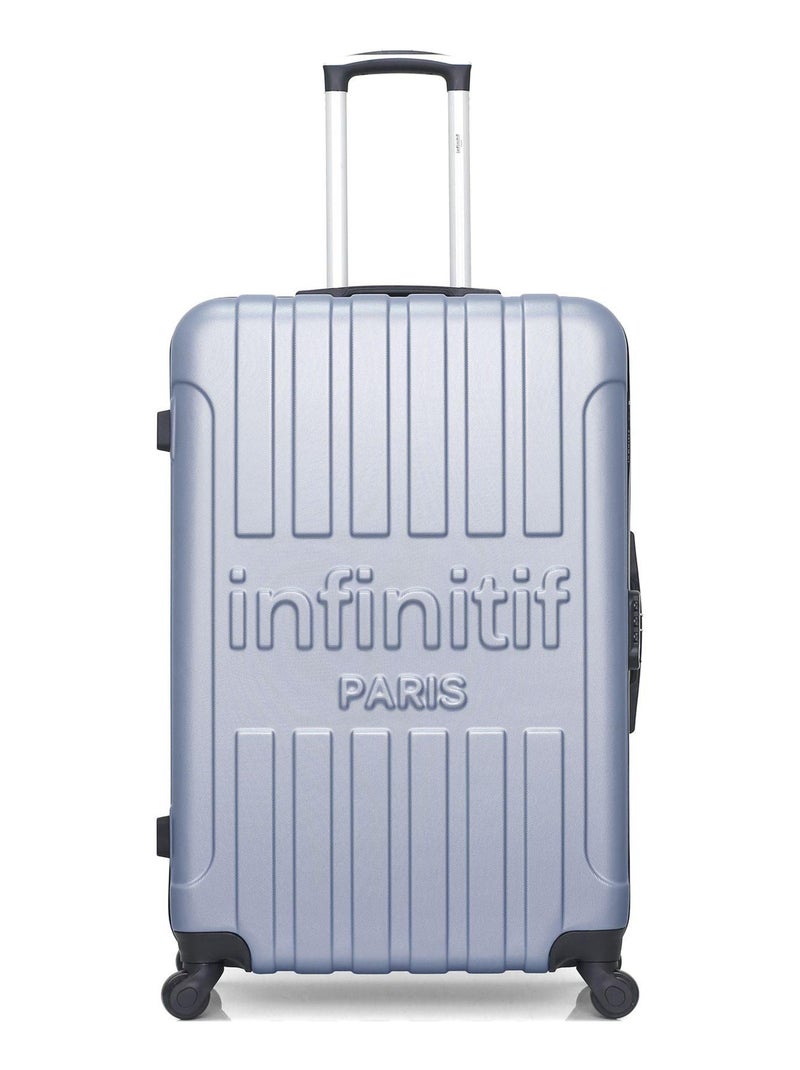 INFINITIF - Valise Grand Format ABS LUTON 4 Roues 75 cm Bleu - Kiabi