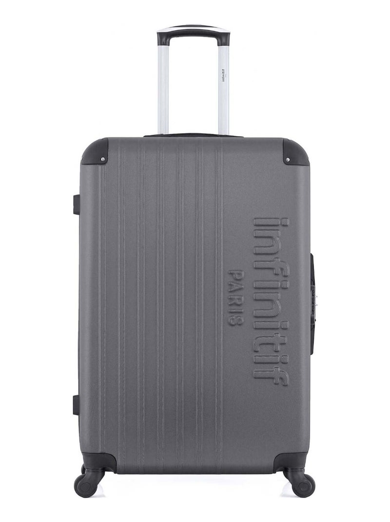 INFINITIF - Valise Grand Format ABS TIRANA 4 roues 75cm Gris foncé - Kiabi