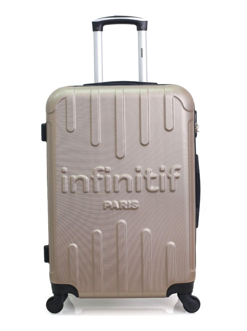 INFINITIF - Valise Grand Format LORCA 75 cm 4 Roues Beige - Kiabi