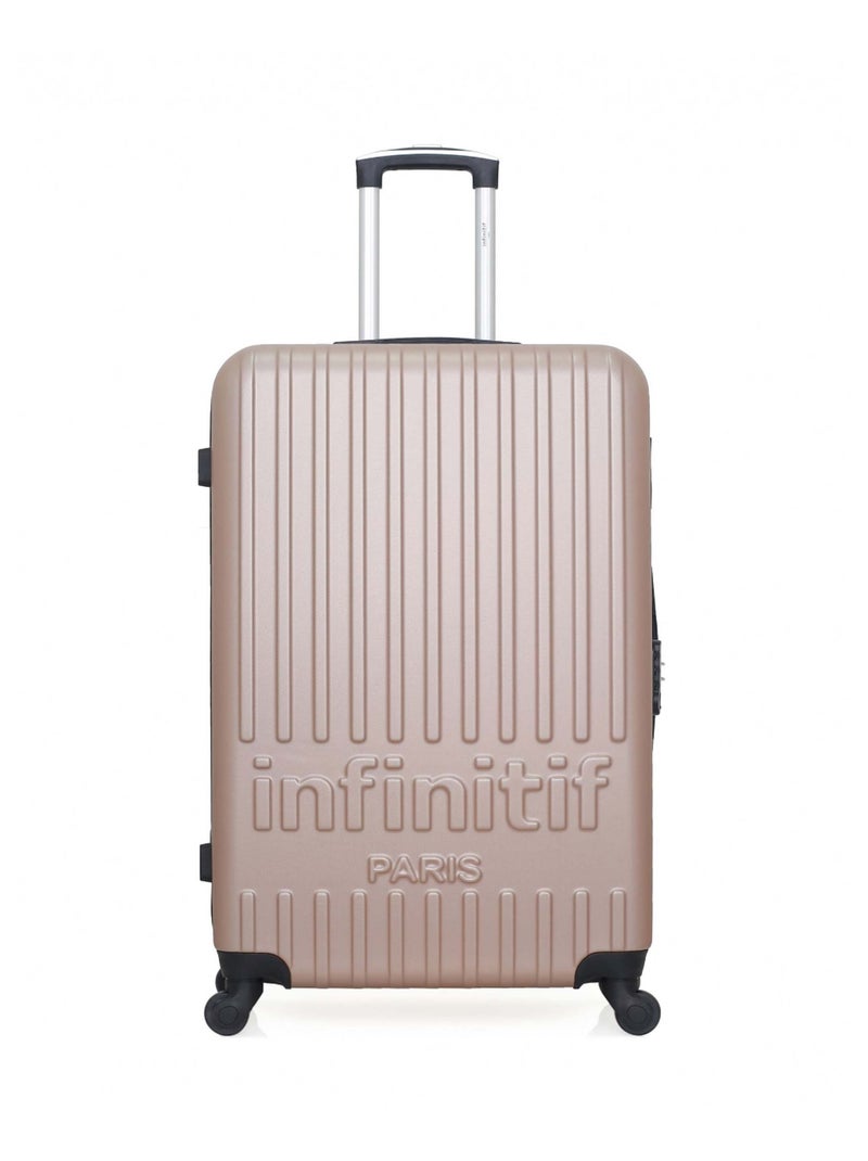 INFINITIF - Valise Grand Format ROMNY 75 cm 4 Roues Rose clair - Kiabi