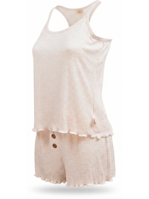 INFINITIF PARIS Ensemble Pyjama Short Femme Débardeur et Short Maille Douce - Kiabi INFINITIF PARIS Ensemble Pyjama Short Femme Débardeur et Short Maille Douce - Kiabi