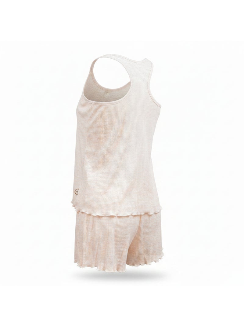 INFINITIF PARIS Ensemble Pyjama Short Femme Débardeur et Short Maille Douce Rose - Kiabi