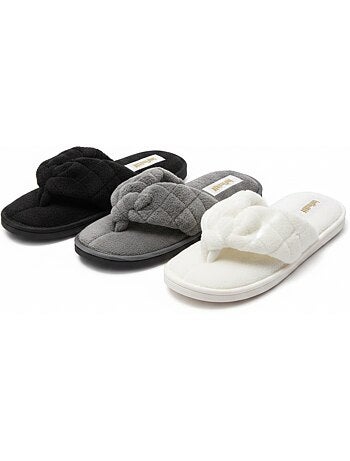 INFINITIF PARIS Pantoufles Tongs Éponge Femme Pack 3 Paires