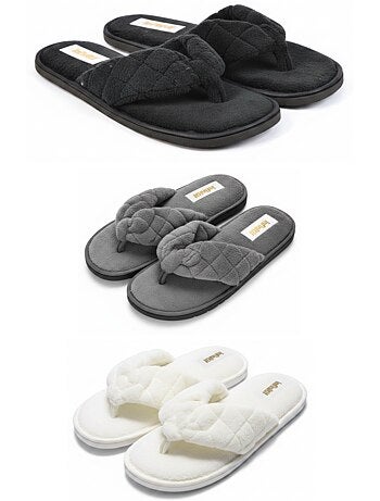 INFINITIF PARIS Pantoufles Tongs Éponge Femme Pack 3 Paires