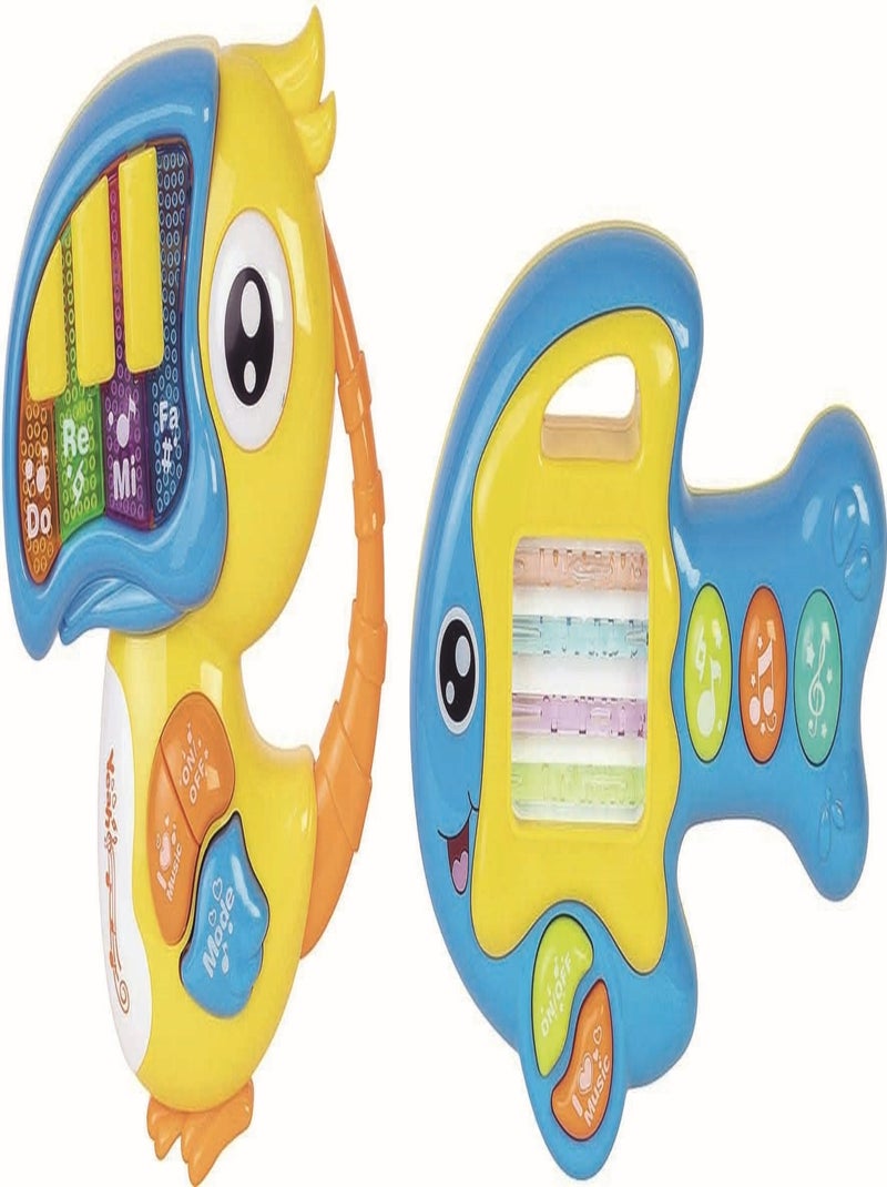 Instruments Musicaux Poisson Guitare Et Toucan Piano - Wdk Partner Multicolore - Kiabi