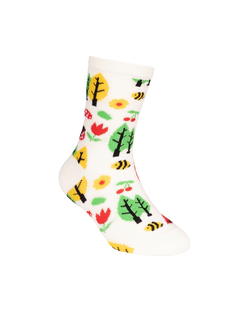 Intrusion - Chaussettes GARDEN Blanc Rose - Kiabi