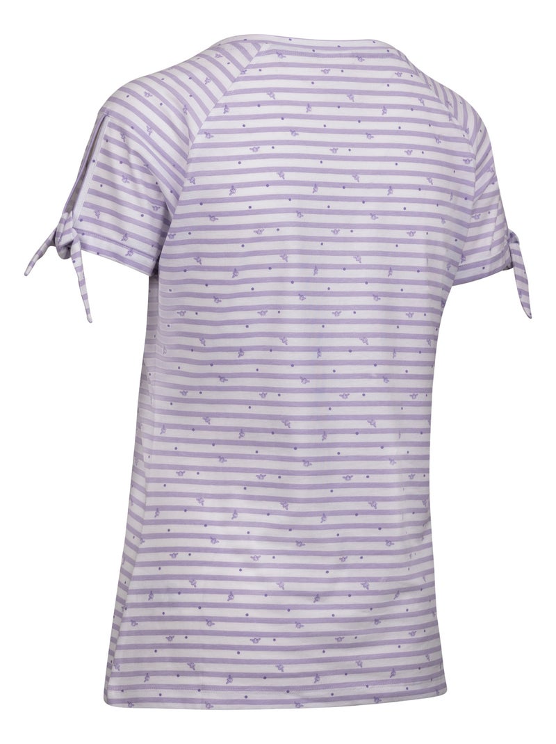 Intrusion - T-shirt motif/style à rayures et abeilles PENELOPE Bleu lavande - Kiabi