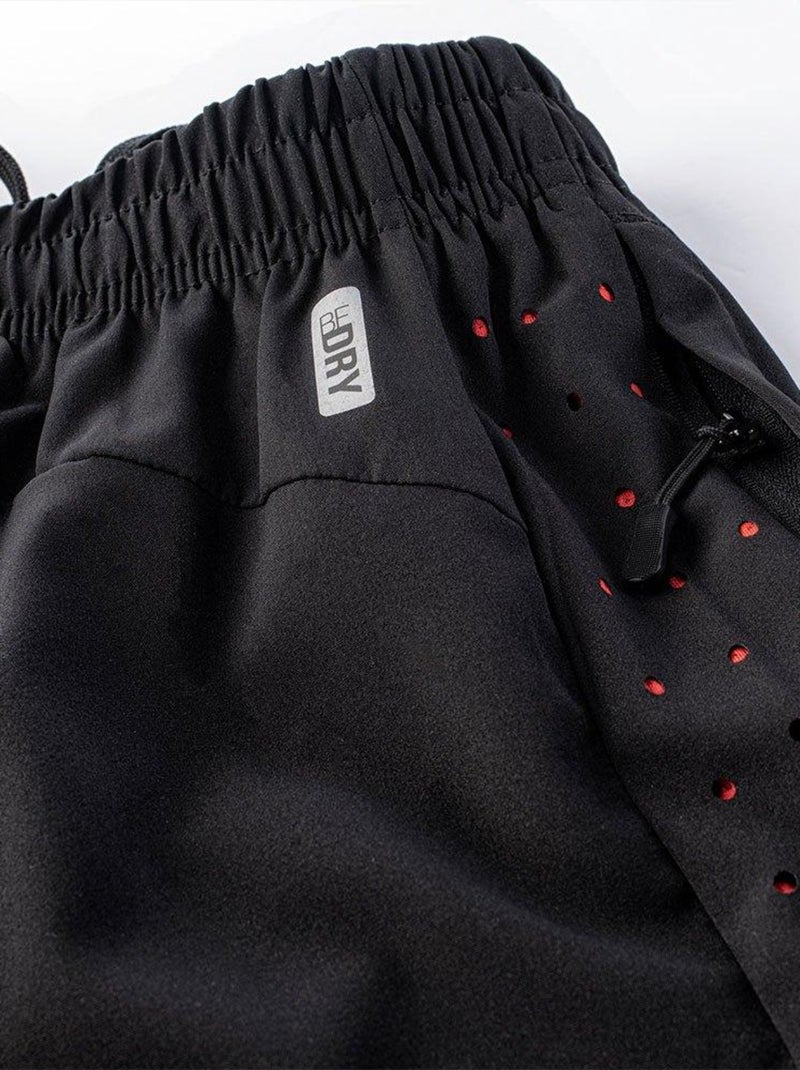 IQ - Short PORIO Noir Rouge - Kiabi