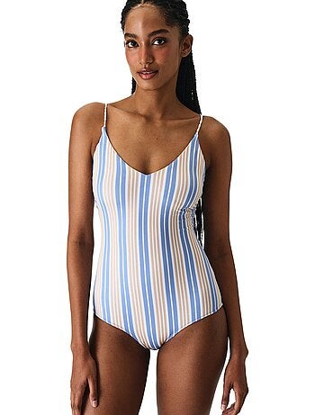 Irene maillot de bain rayé à col v penti