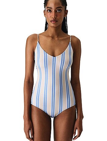 Irene maillot de bain rayé à col v penti