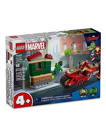 Iron Man avec une moto et Hulk