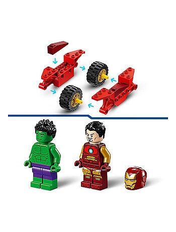 Iron Man avec une moto et Hulk