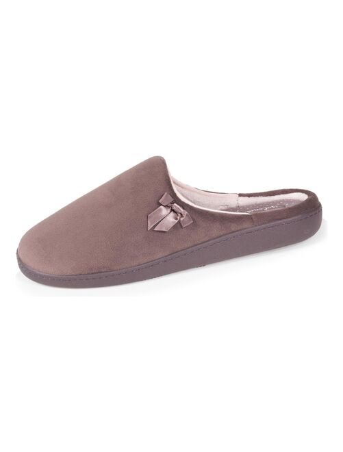 Isotoner Chaussons Mules Femme Taupe Pois - Kiabi