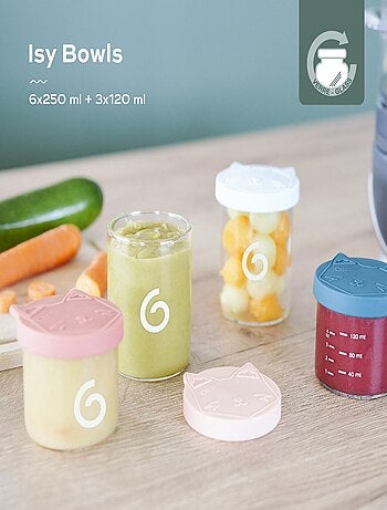 Isy Bowls - Lot de pots de conservation en verre 6x250ml + 3x120ml 'Babymoov'