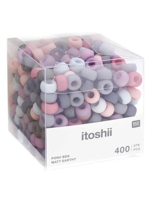Itoshii pack 400 perles Ponii beads - couleur de la terre mat - Kiabi