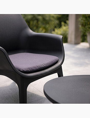 IZMIR Salon de jardin 4 places blanc avec table basse