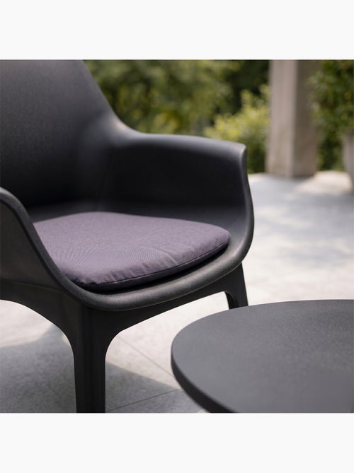 IZMIR Salon de jardin 4 places gris anthracite avec table basse - Kiabi