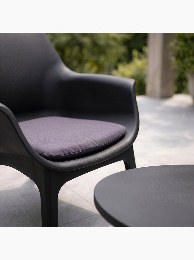 IZMIR Salon de jardin 4 places gris anthracite avec table basse Gris - Kiabi