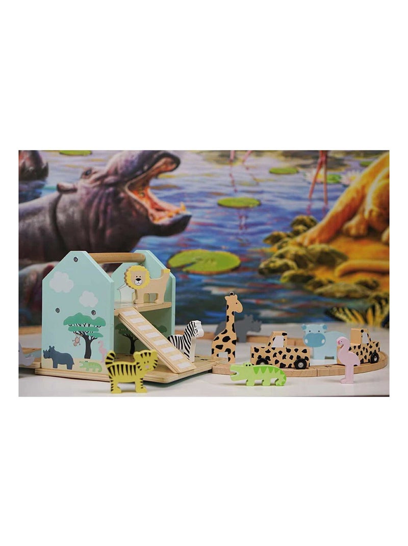 JaBaDaBaDo | Jouet en bois - Coffret Circuit Safari Multicolore - Kiabi