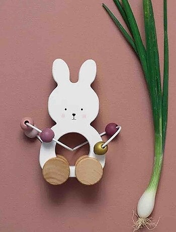 JaBaDaBaDo | Jouet en bois à tirer Boulier Lapin