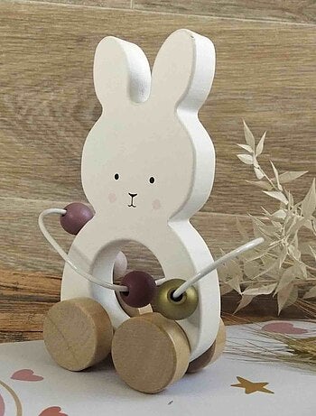 JaBaDaBaDo | Jouet en bois à tirer Boulier Lapin