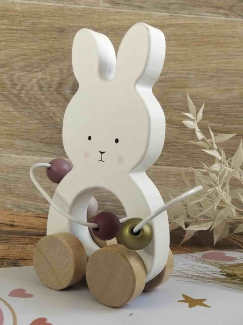 JaBaDaBaDo | Jouet en bois à tirer Boulier Lapin Rose - Kiabi