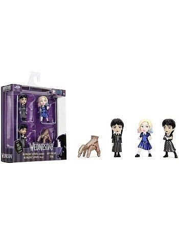 Jada -4 figurines en métal - série netflix mecredi - 6,5cm - a partir de 8 ans