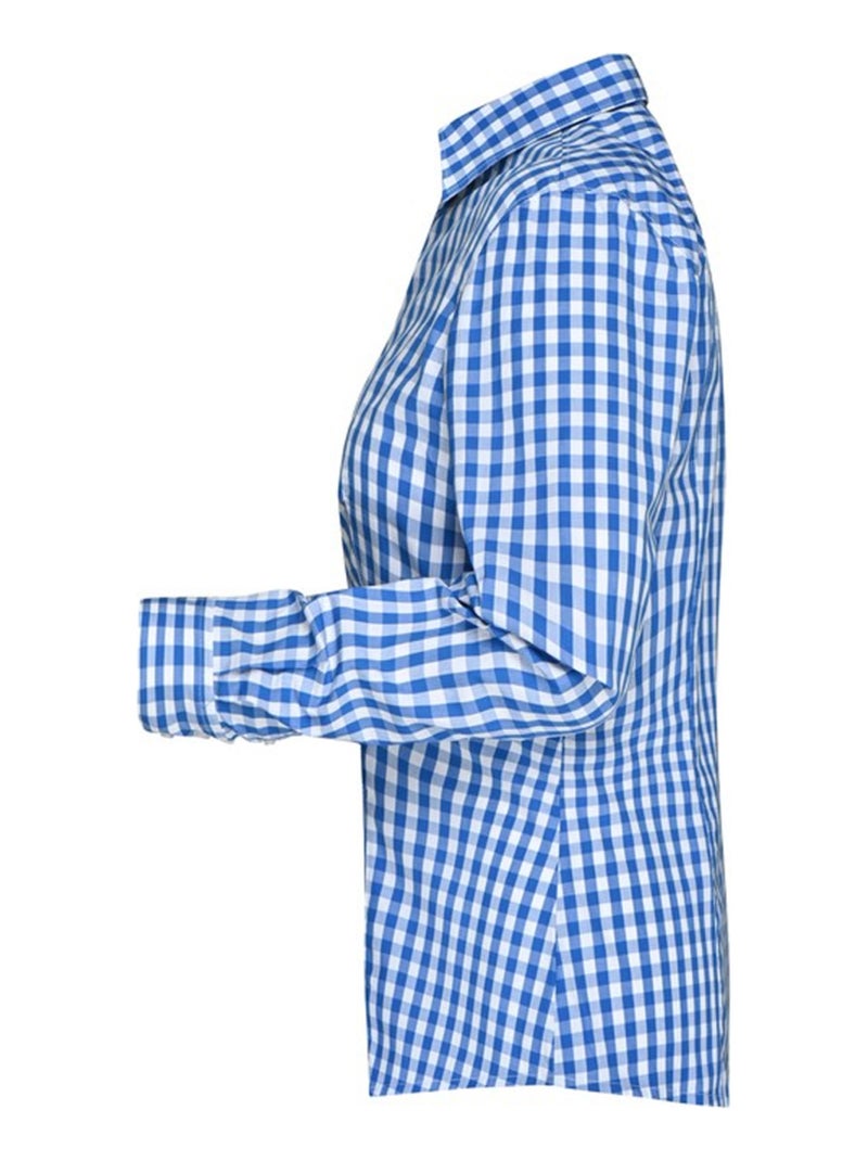 James and Nicholson - Blouse motif/style à carreaux Bleu roi - Kiabi