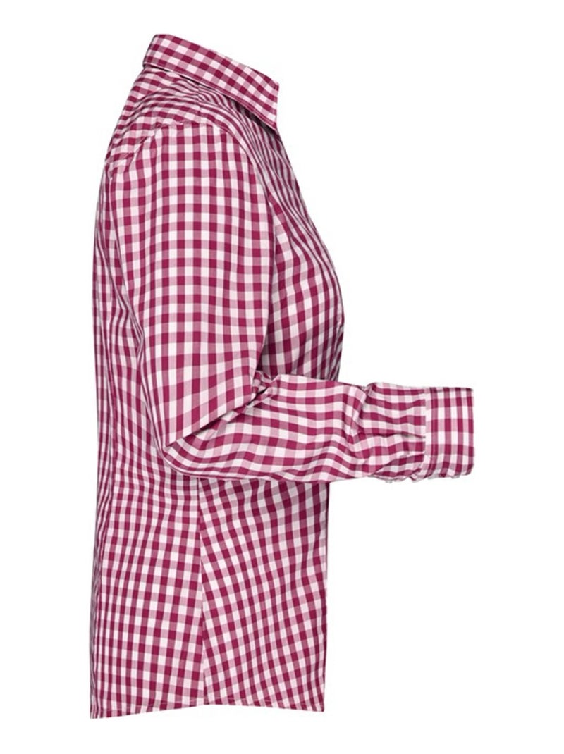 James and Nicholson - Blouse motif/style à carreaux Bordeaux - Kiabi