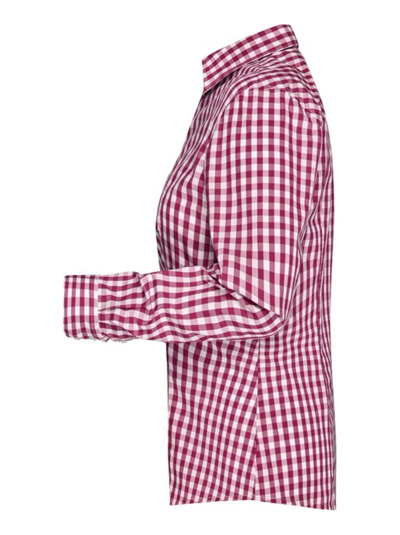 James and Nicholson - Blouse motif/style à carreaux Bordeaux - Kiabi
