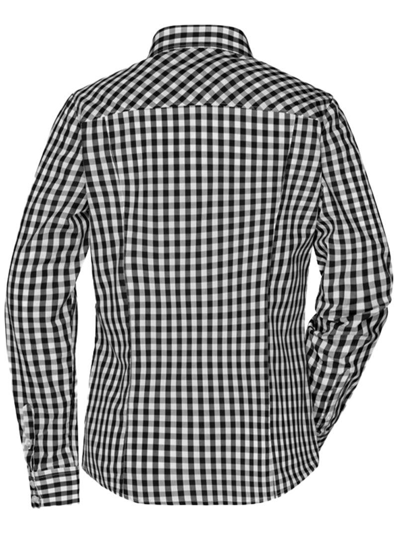 James and Nicholson - Blouse motif/style à carreaux Noir Blanc - Kiabi