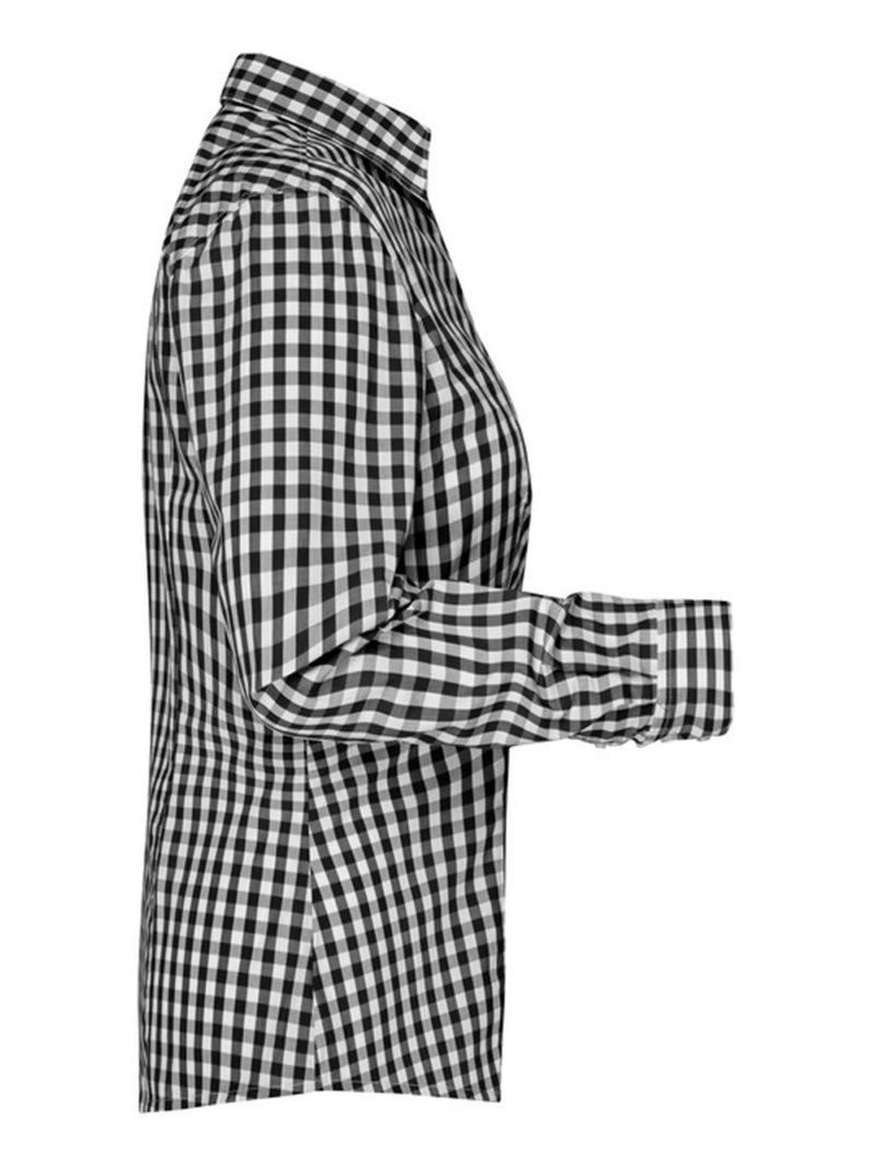 James and Nicholson - Blouse motif/style à carreaux Noir Blanc - Kiabi