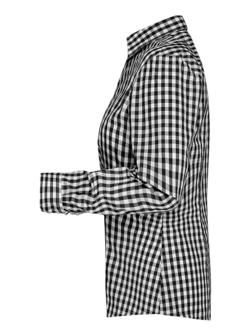 James and Nicholson - Blouse motif/style à carreaux Noir Blanc - Kiabi