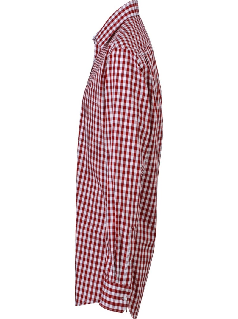 James and Nicholson - Chemise motif/style à carreaux Bordeaux - Kiabi