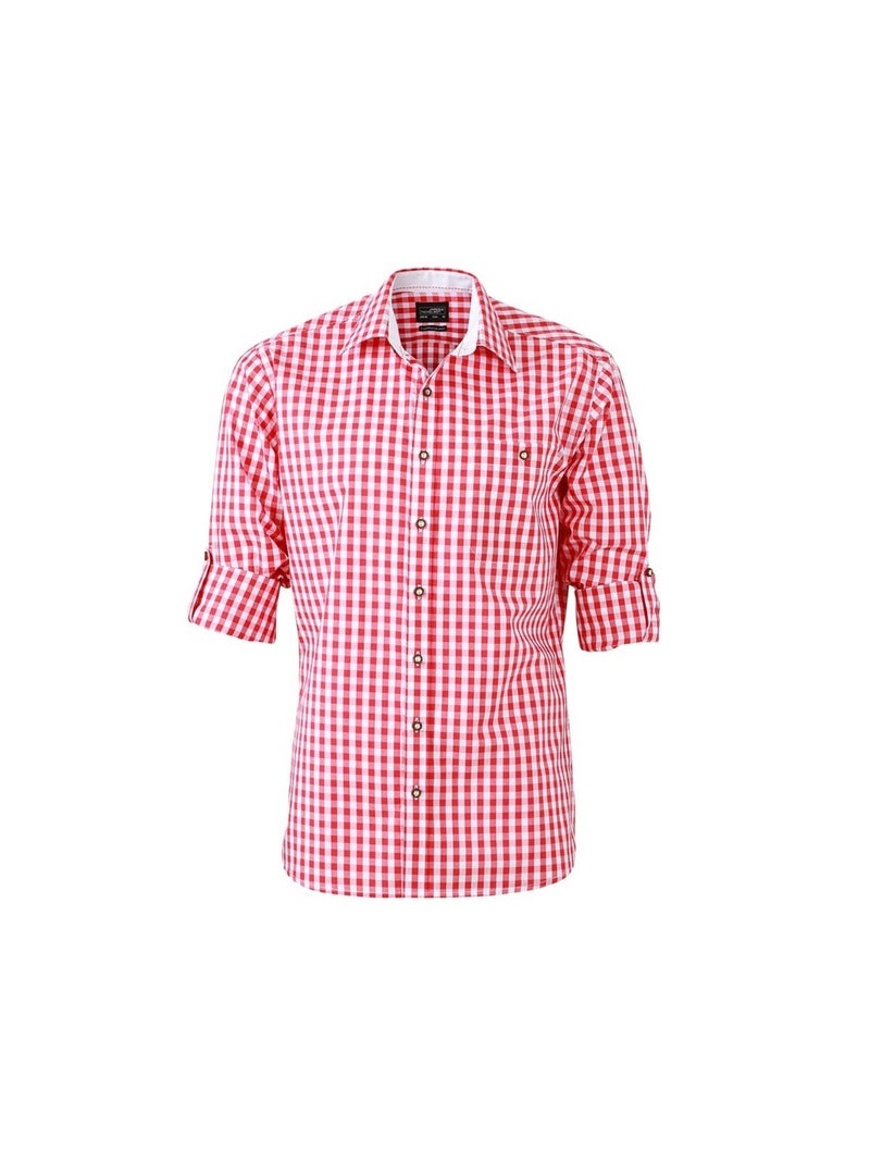 James and Nicholson - Chemise TRADITIONAL Blanc Rouge Blanc - Kiabi