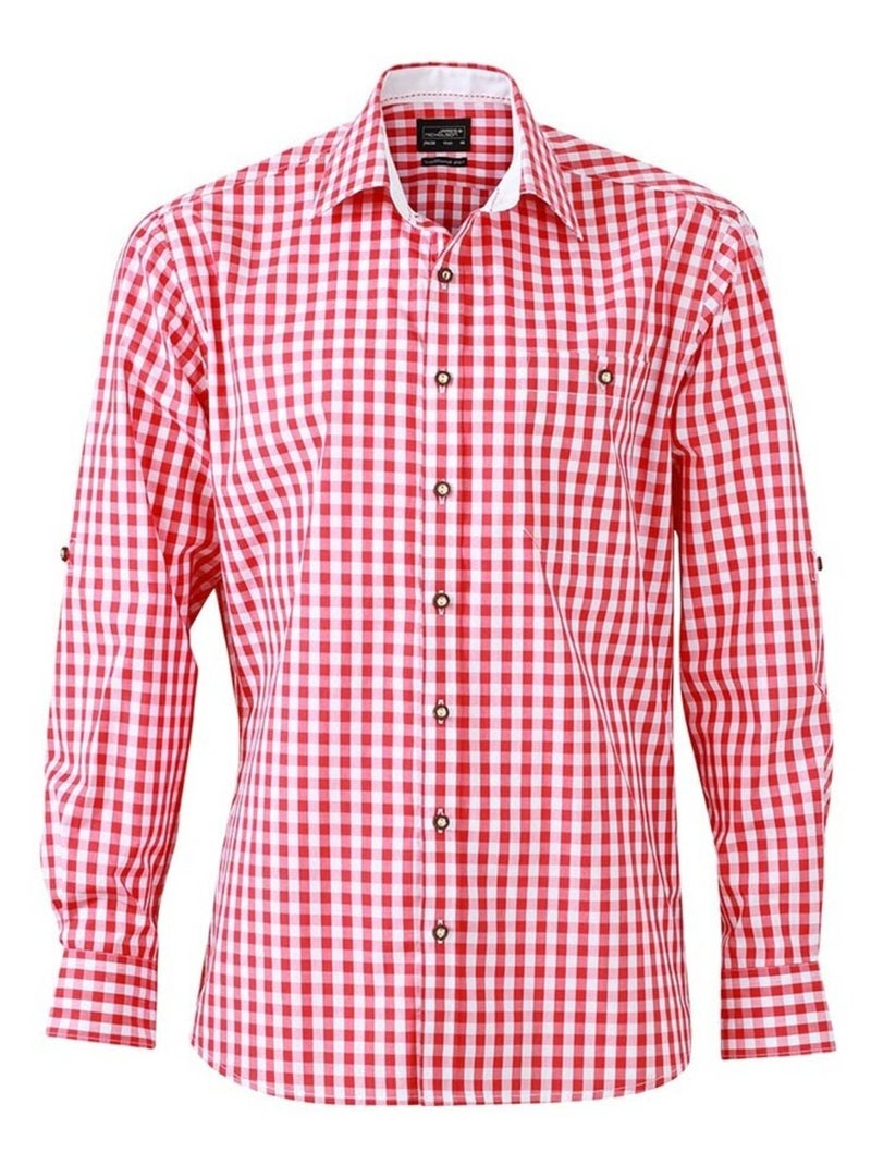 James and Nicholson - Chemise TRADITIONAL Blanc Rouge - Kiabi