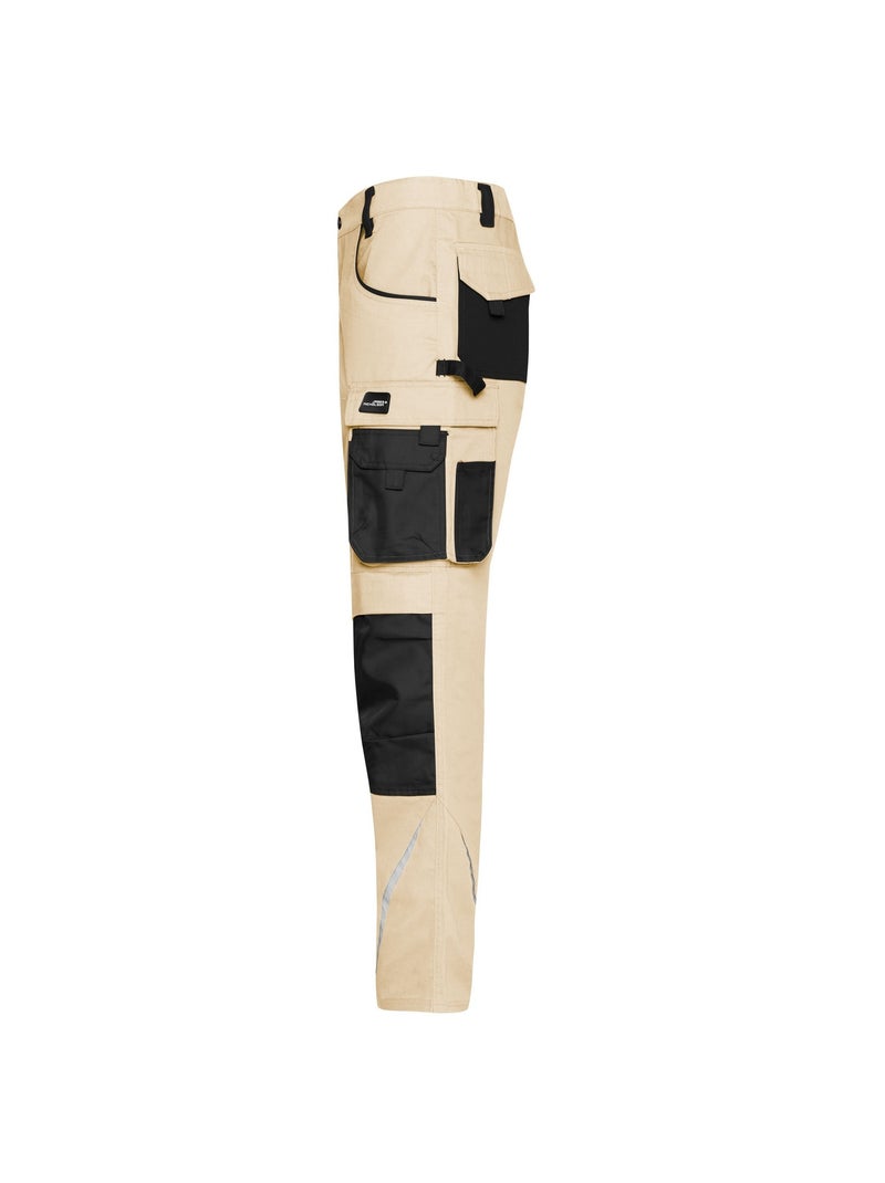 James and Nicholson - Pantalon de travail Noir Beige - Kiabi