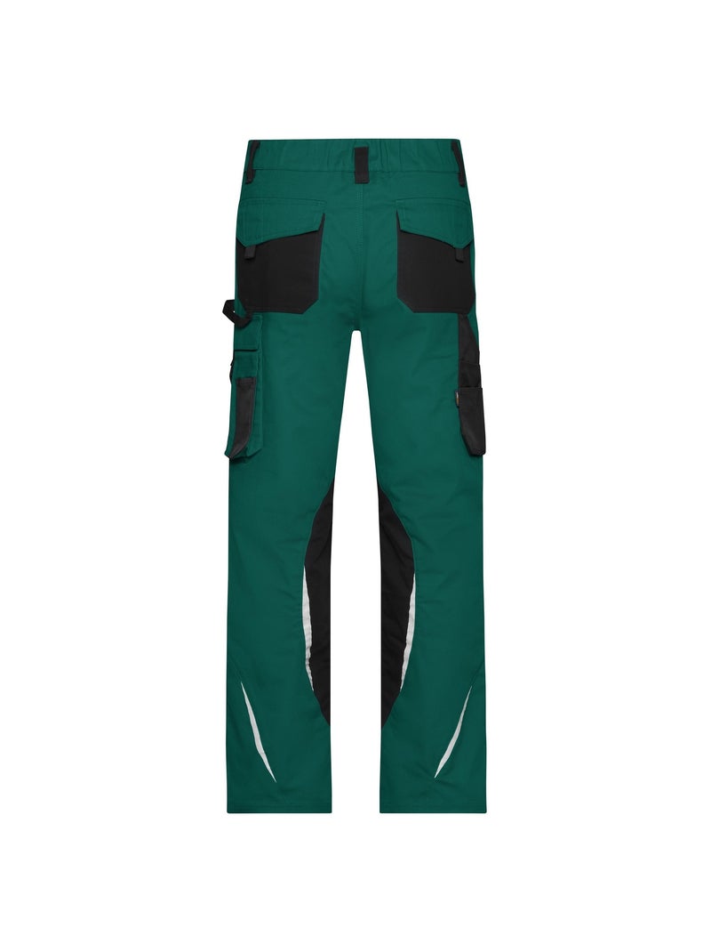 James and Nicholson - Pantalon de travail Noir Vert Noir - Kiabi
