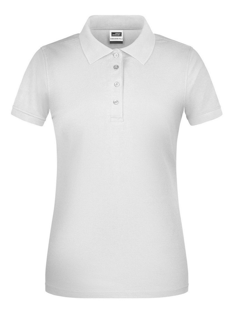 James and Nicholson - Polo BIO WORKWEAR Blanc - Kiabi