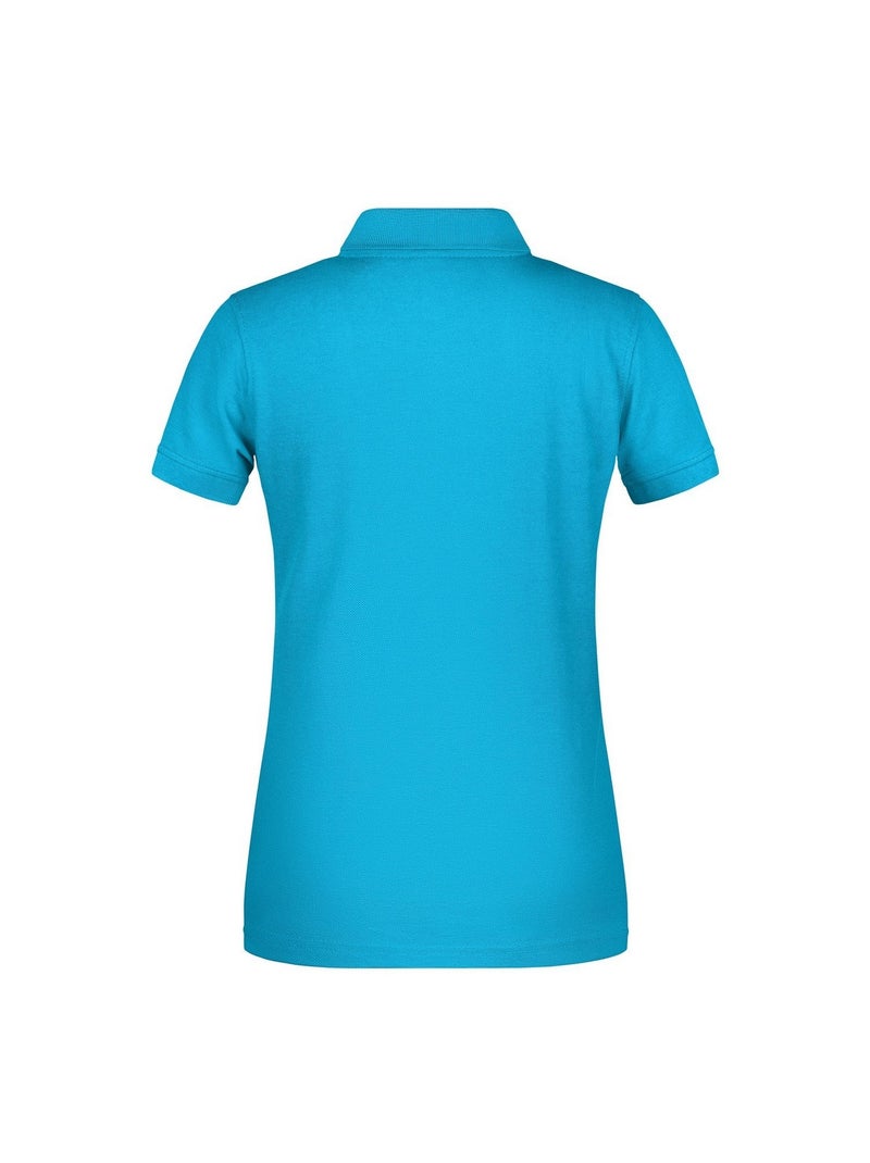 James and Nicholson - Polo BIO WORKWEAR Bleu marine/Turquoise - Kiabi