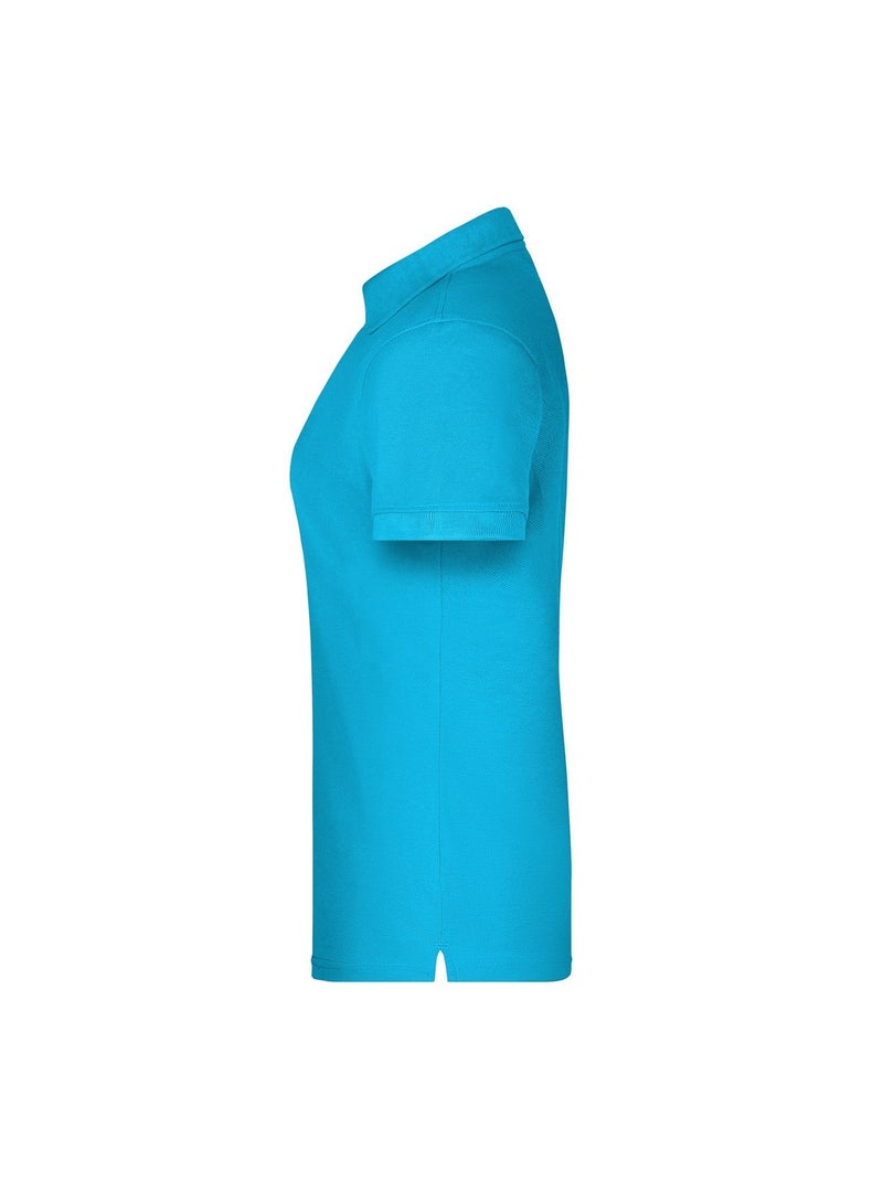 James and Nicholson - Polo BIO WORKWEAR Bleu marine/Turquoise - Kiabi