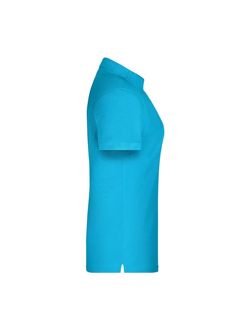 James and Nicholson - Polo BIO WORKWEAR Bleu marine/Turquoise - Kiabi