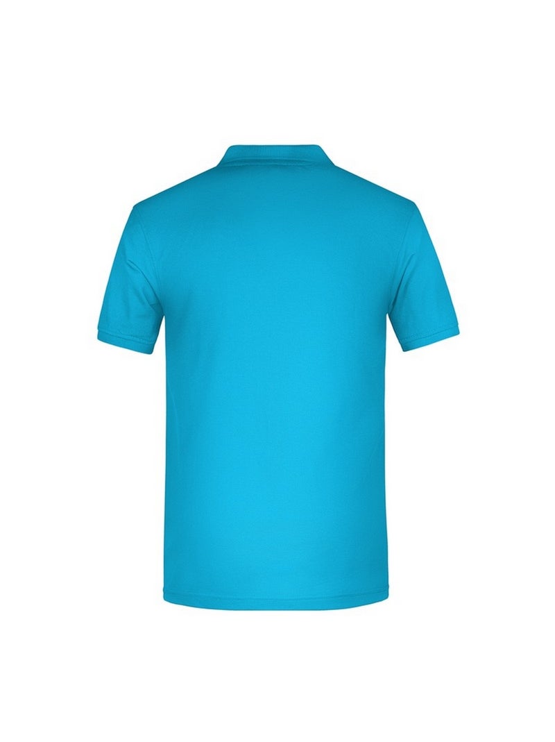 James and Nicholson - Polo BIO WORKWEAR Bleu marine/Turquoise - Kiabi