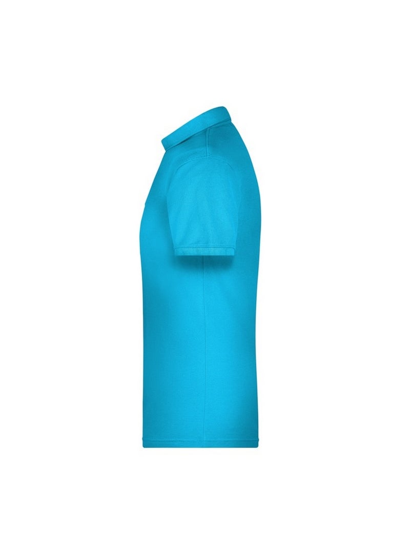 James and Nicholson - Polo BIO WORKWEAR Bleu marine/Turquoise - Kiabi
