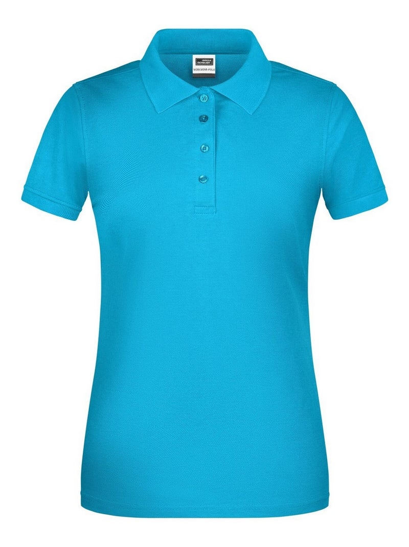 James and Nicholson - Polo BIO WORKWEAR Bleu turquoise - Kiabi
