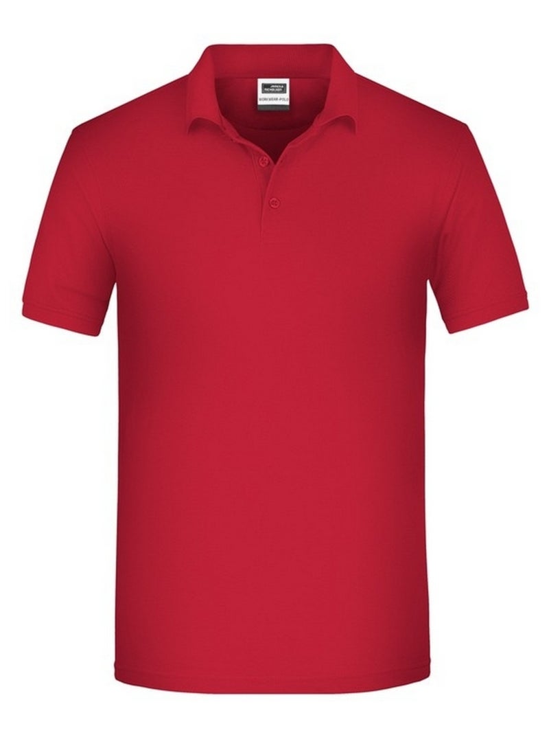 James and Nicholson - Polo BIO WORKWEAR Rouge - Kiabi