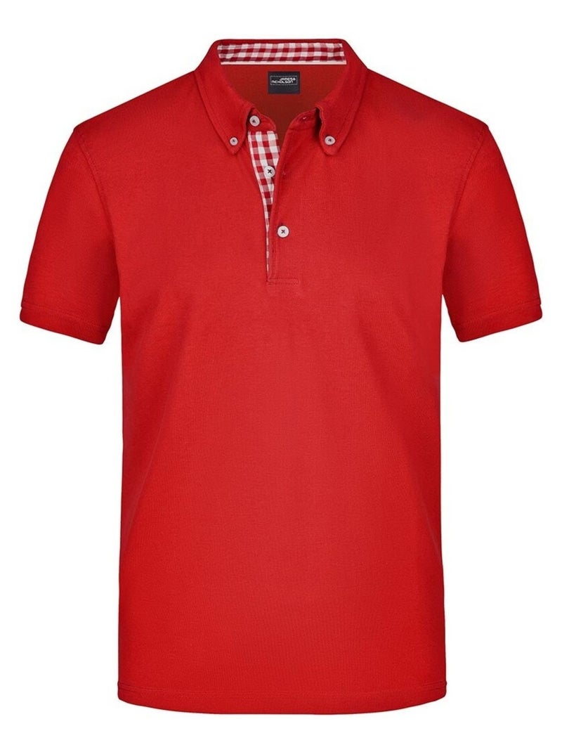 James and Nicholson - Polo Blanc Rouge - Kiabi