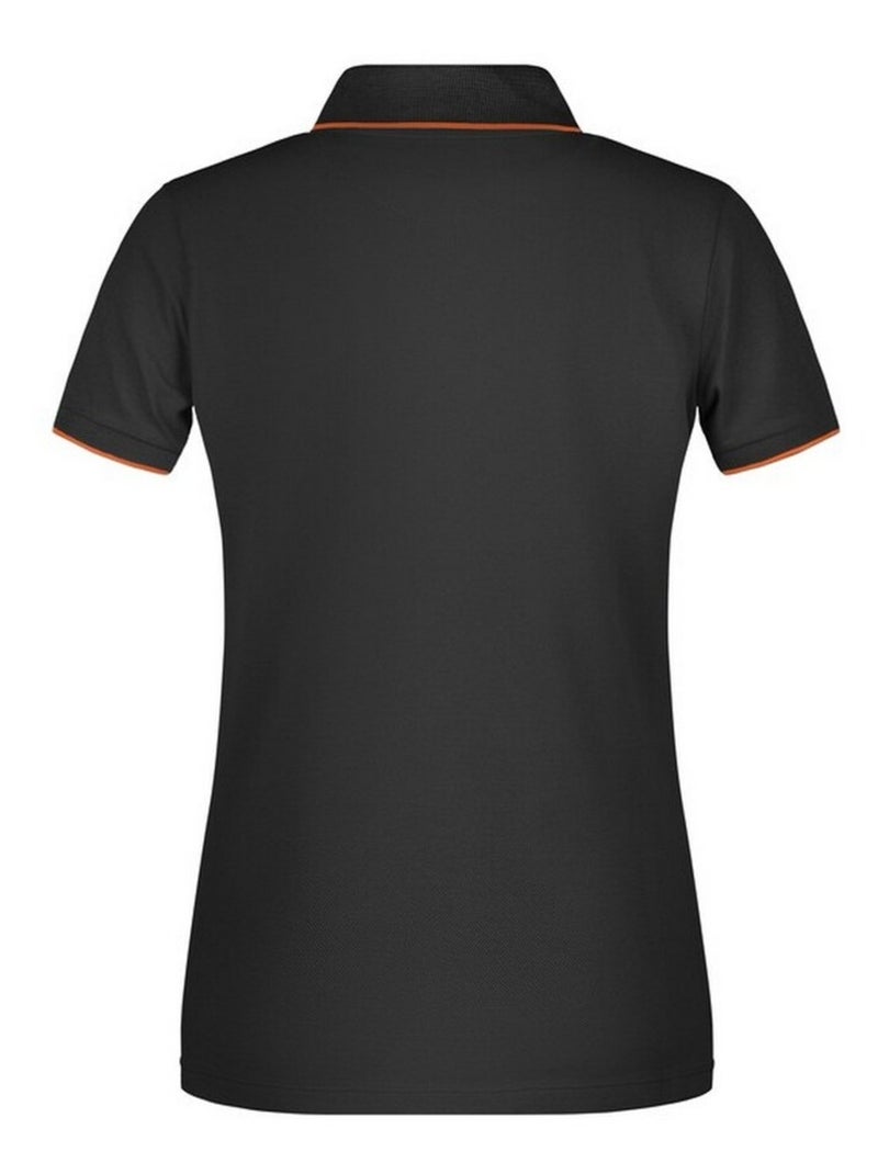 James and Nicholson - Polo motif/style à rayures Noir Orange - Kiabi
