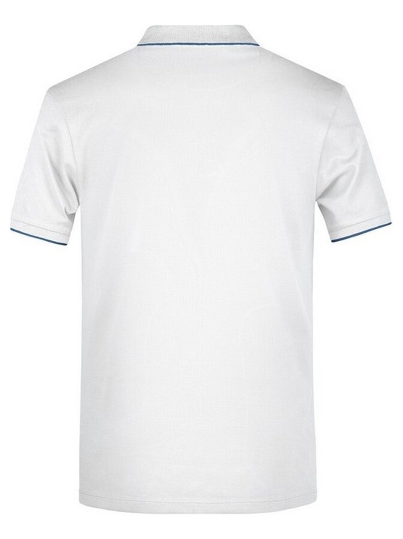 James and Nicholson - Polo motif/style rayures contrastées Blanc Bleu - Kiabi
